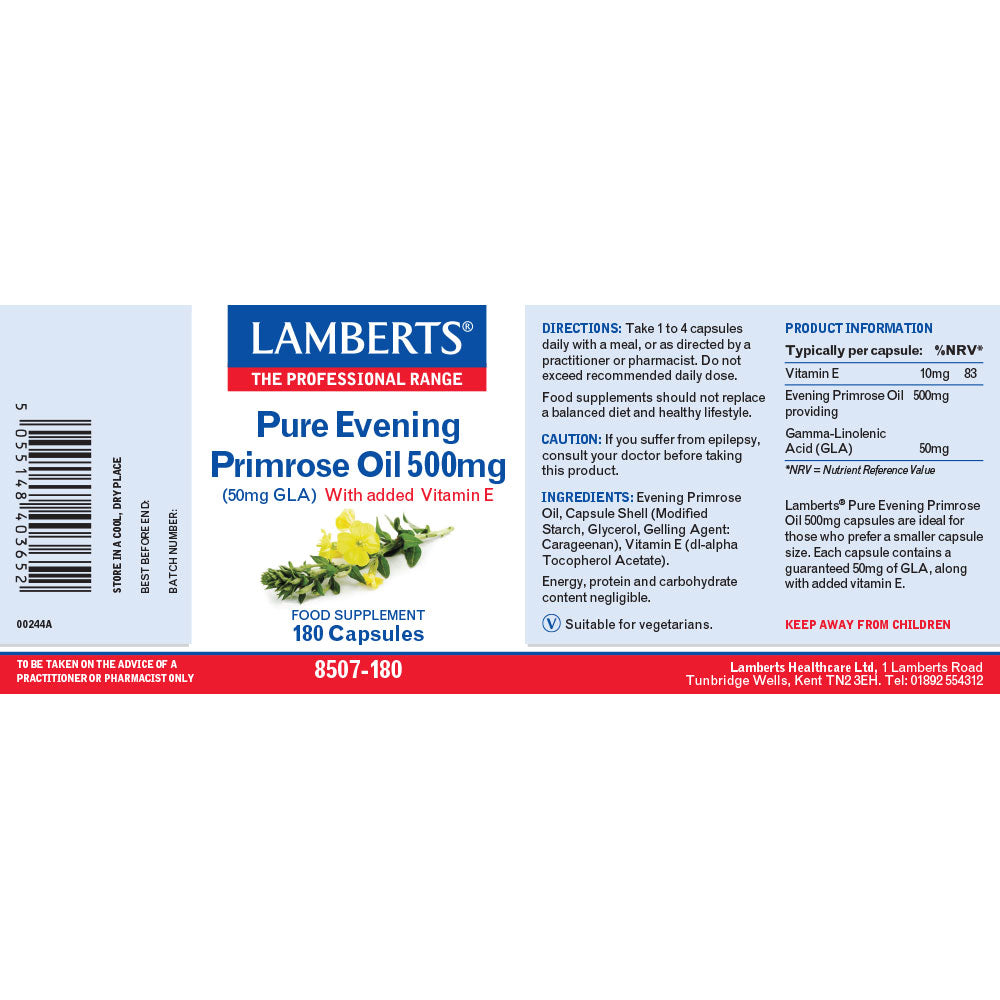 Lamberts Pure Evening Primrose Oil 500mg 180's