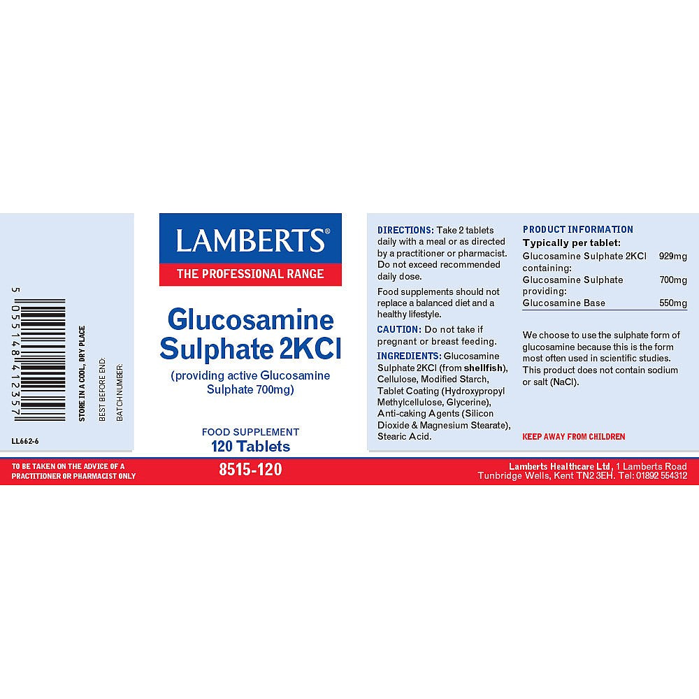 Lamberts Glucosamine Sulphate 2KCL 120's