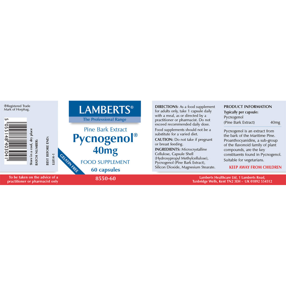 Lamberts Pycnogenol 40mg 60's