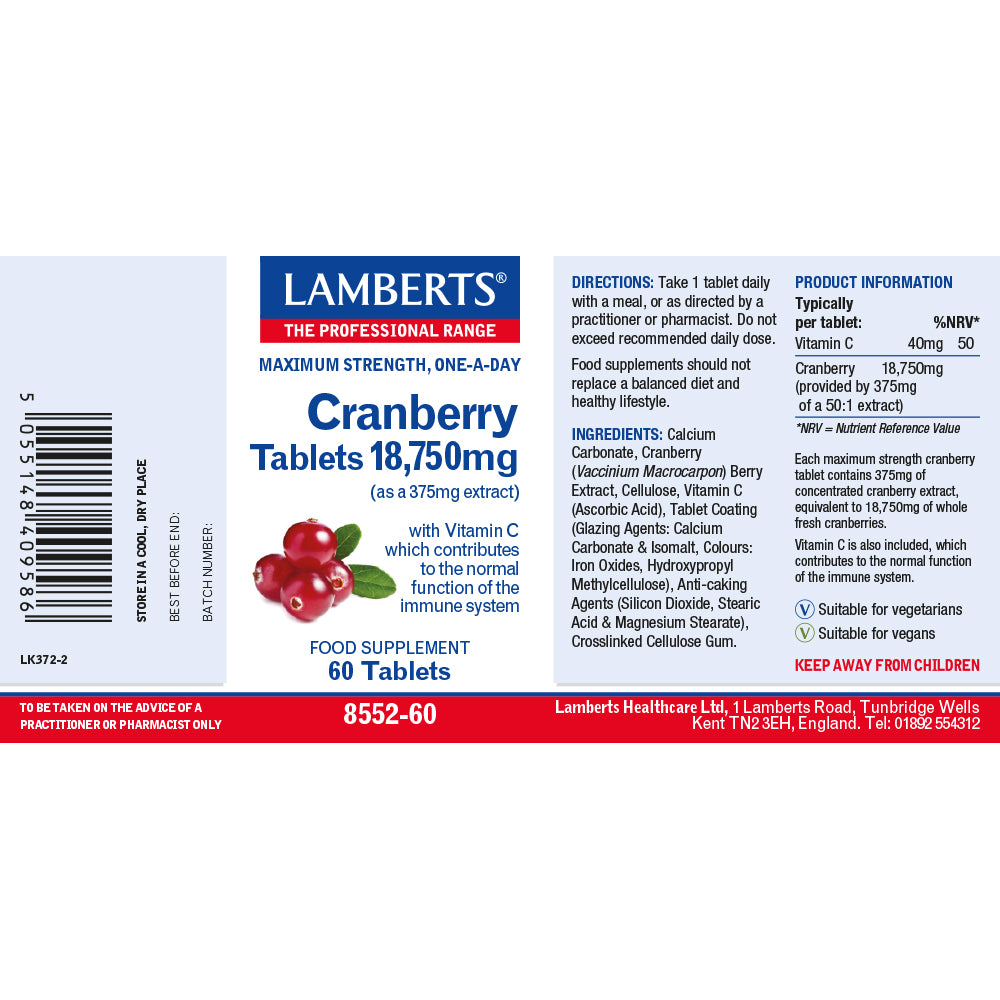 Lamberts Cranberry Capsules 18,750mg 60's