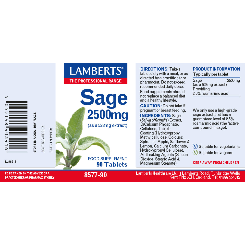 Lamberts Sage 2500mg 90's