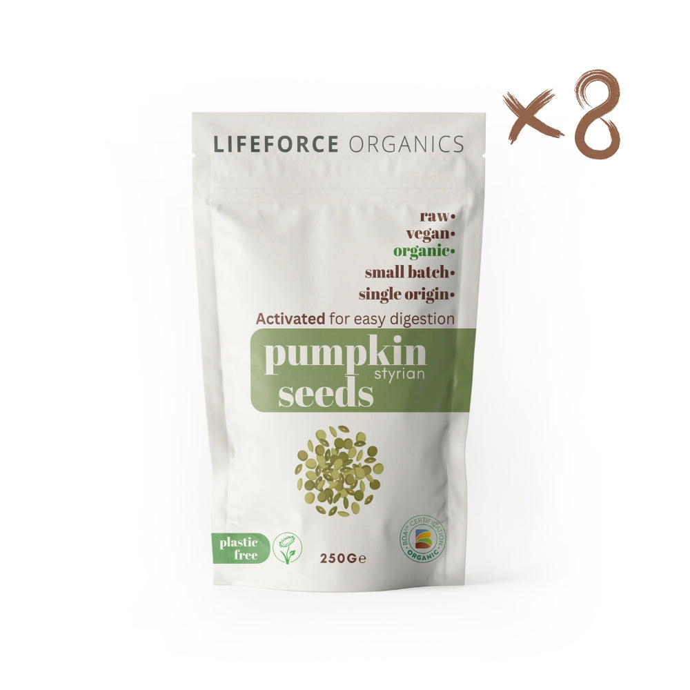 Lifeforce Organics Activated Pumpkin Seeds 250g x 8 CASE