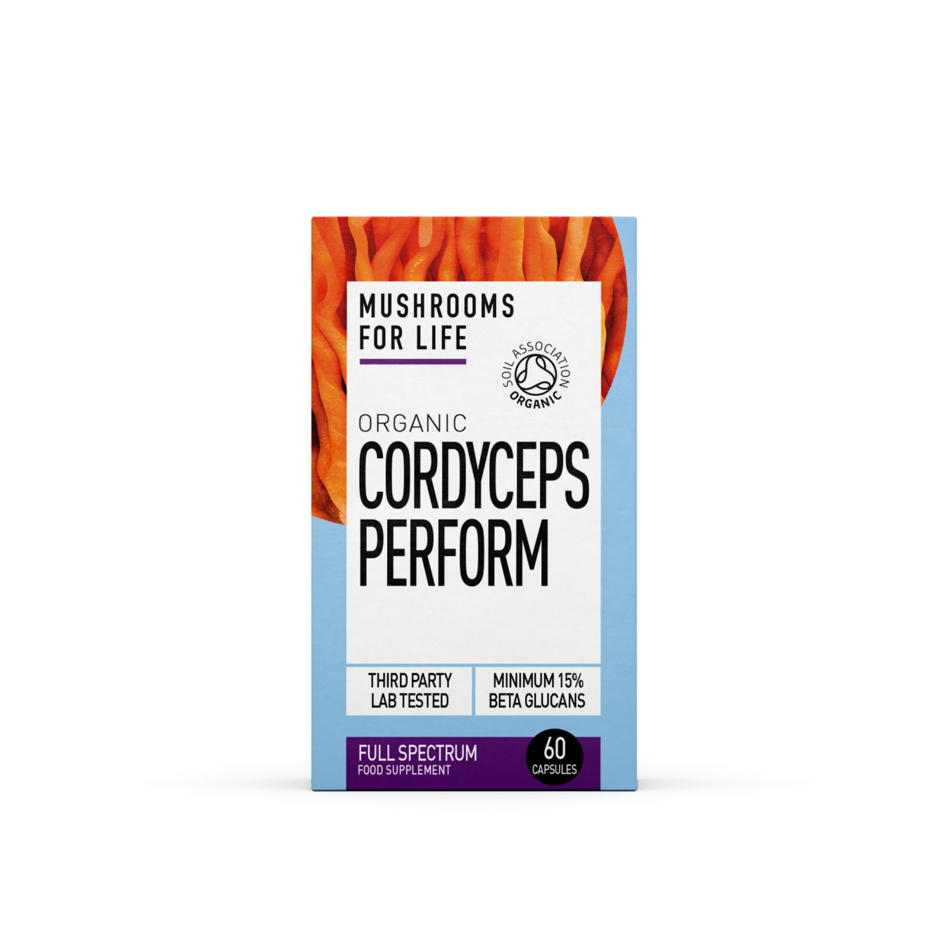 Mushrooms For Life Organic Cordyceps Perform 60's Capsules