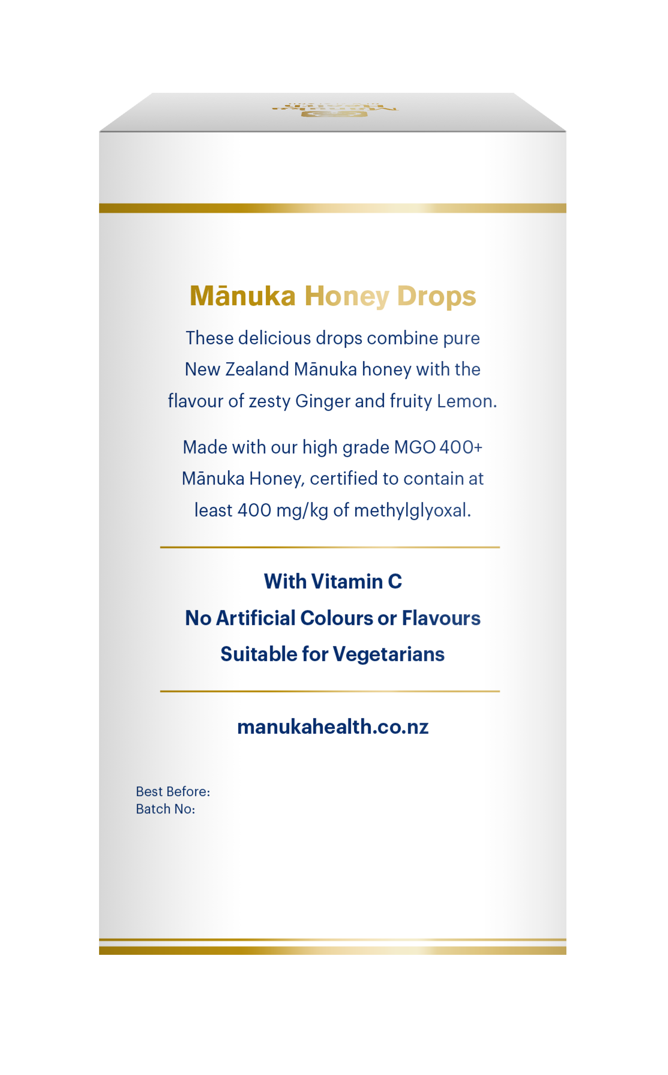 Manuka Health Products Manuka Honey Drops Ginger & Lemon MGO 400+ 65g 15's