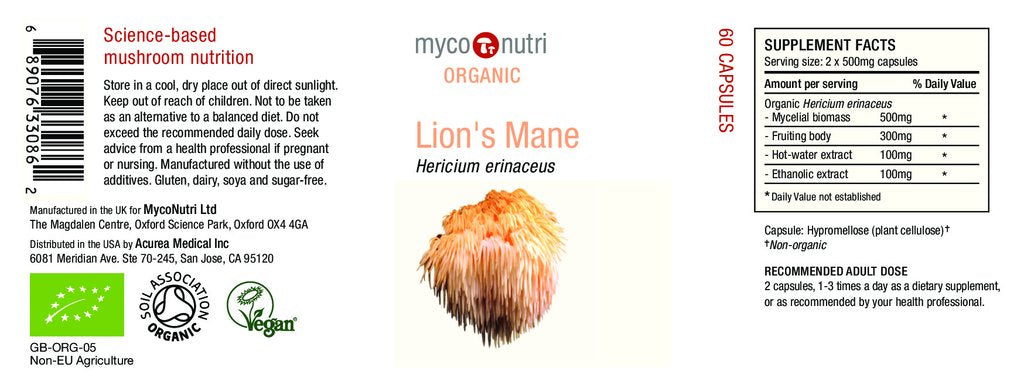 MycoNutri Lion's Mane (Organic) Capsules 60s