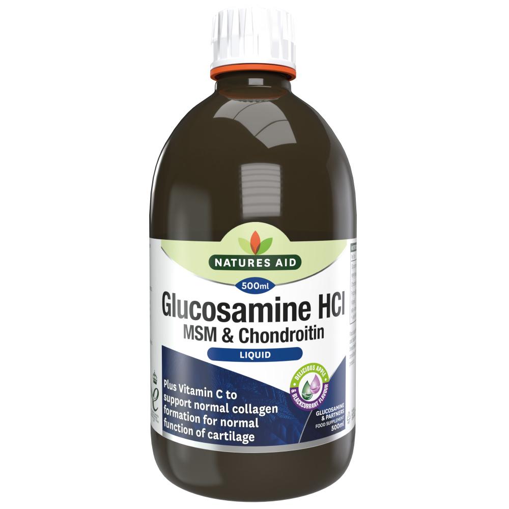 Natures Aid Glucosamine HCl MSM & Chondroitin (Liquid) 500ml