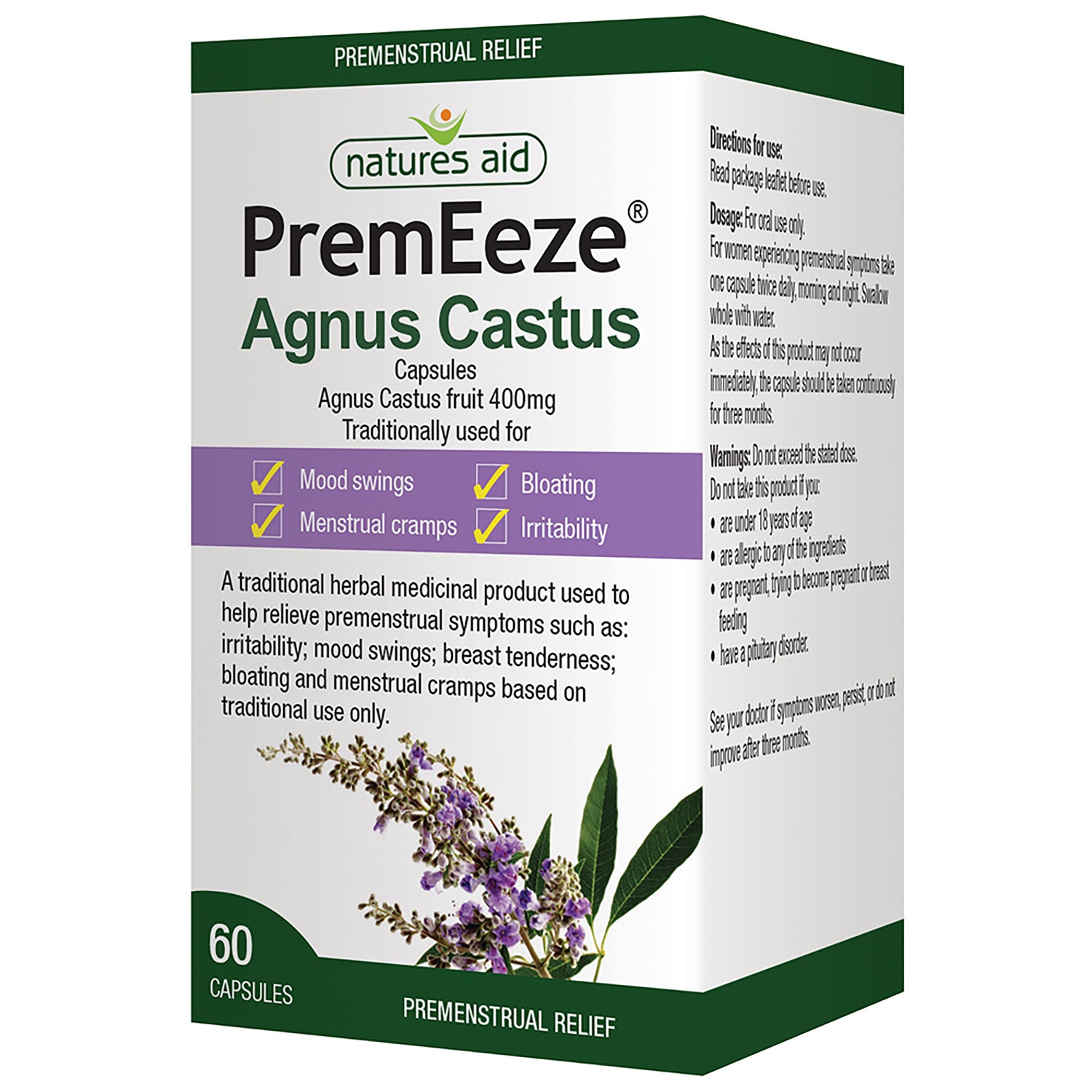 Natures Aid PremEeze® Agnus Castus Capsules 60's