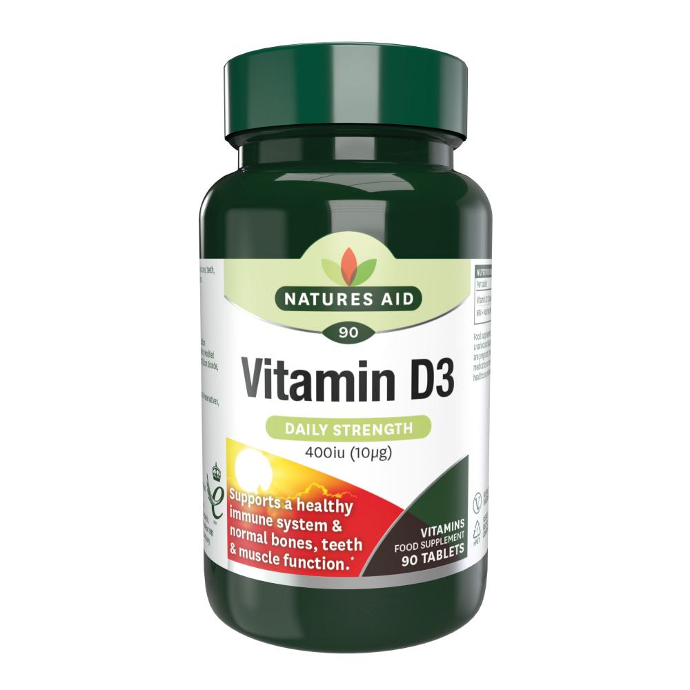 Natures Aid Vitamin D3 (Daily Strength) 400iu 90's