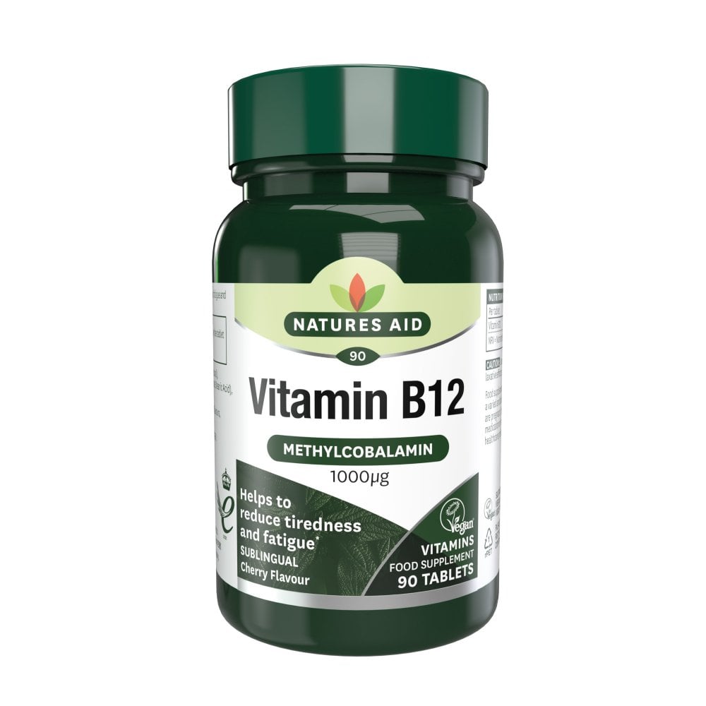 Natures Aid Vitamin B12 (Methylcobalamin) 1000µg 90's