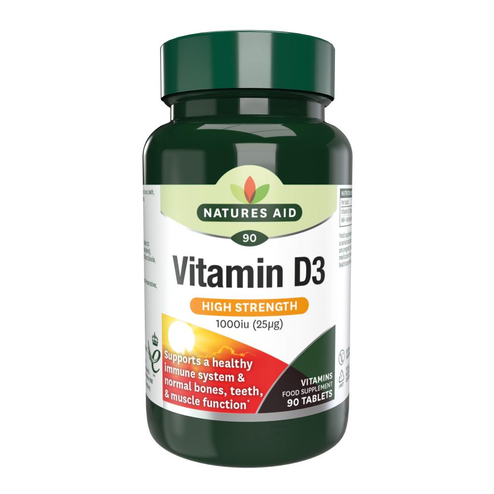Natures Aid Vitamin D3 (High Strength) 1000iu 90's