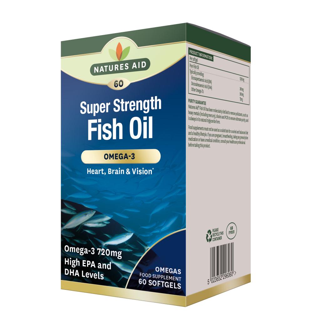 Natures Aid Super Strength Fish Oil (Omega-3) 60's