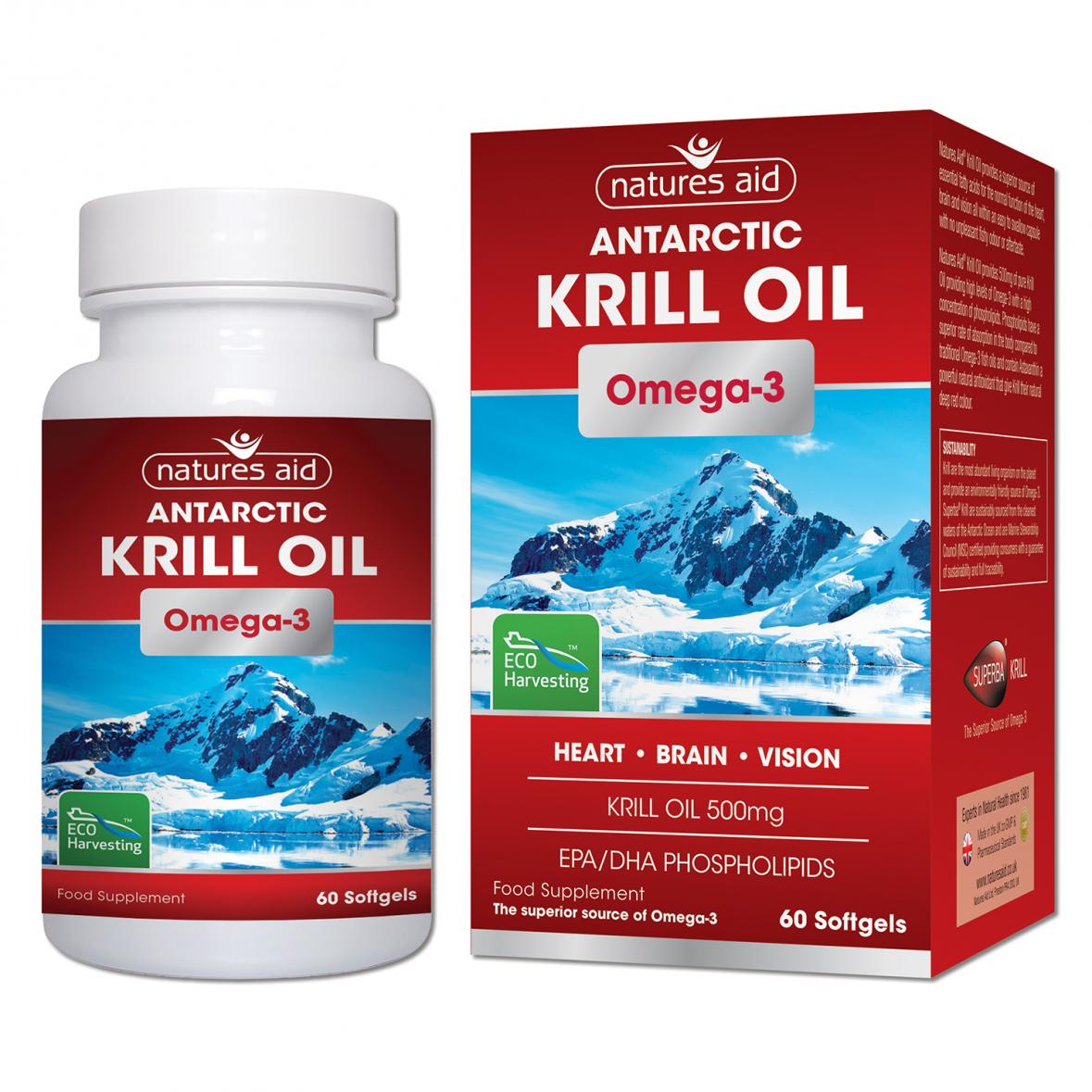 Natures Aid Antarctic Krill Oil (Omega-3) 60's