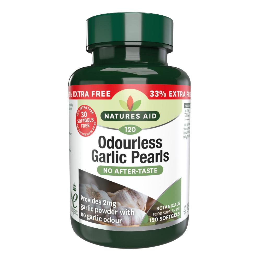 Natures Aid Odourless Garlic Pearls (No After-Taste) 120's