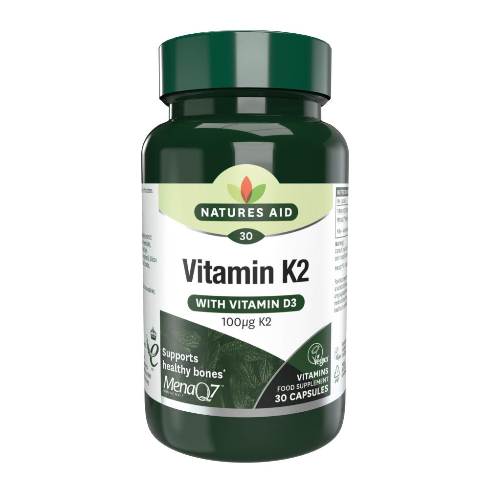 Natures Aid Vitamin K2 (With Vitamin D3) 100µg 30's