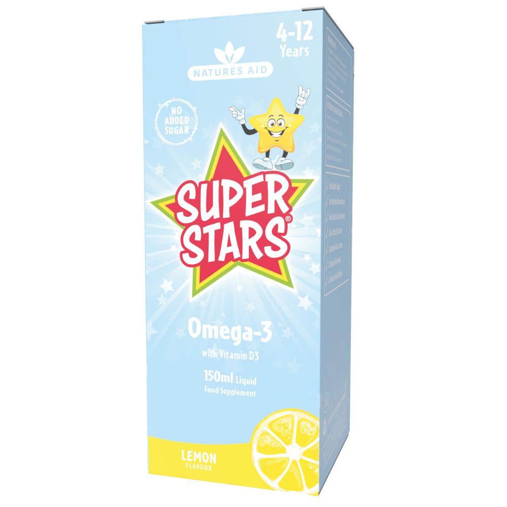 Natures Aid Super Stars Omega-3 Lemon Flavour 150ml