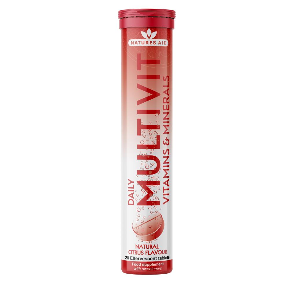 Natures Aid Daily Multivit Vitamins & Minerals Natural Citrus Flavour Effervescent 20's