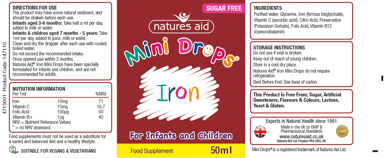 Natures Aid Mini Drops Iron 50ml