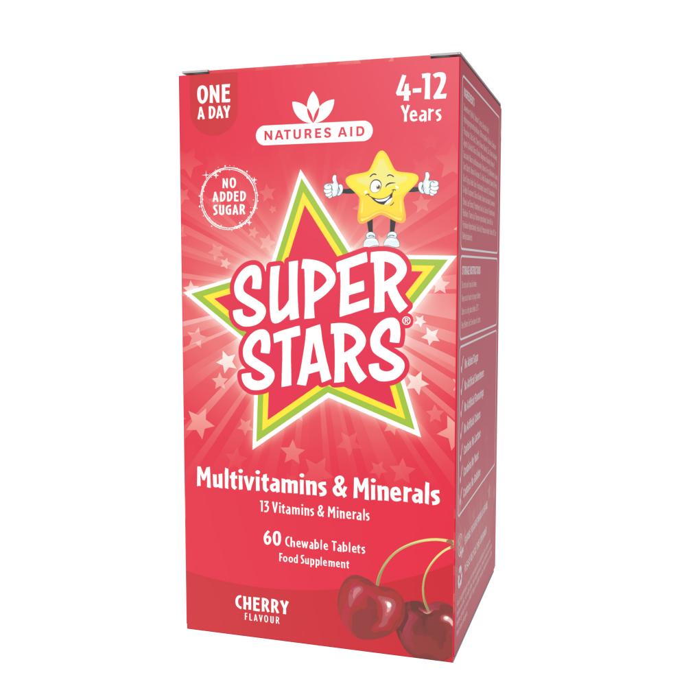 Natures Aid Super Stars Multivitamins & Minerals Cherry Flavour 60's