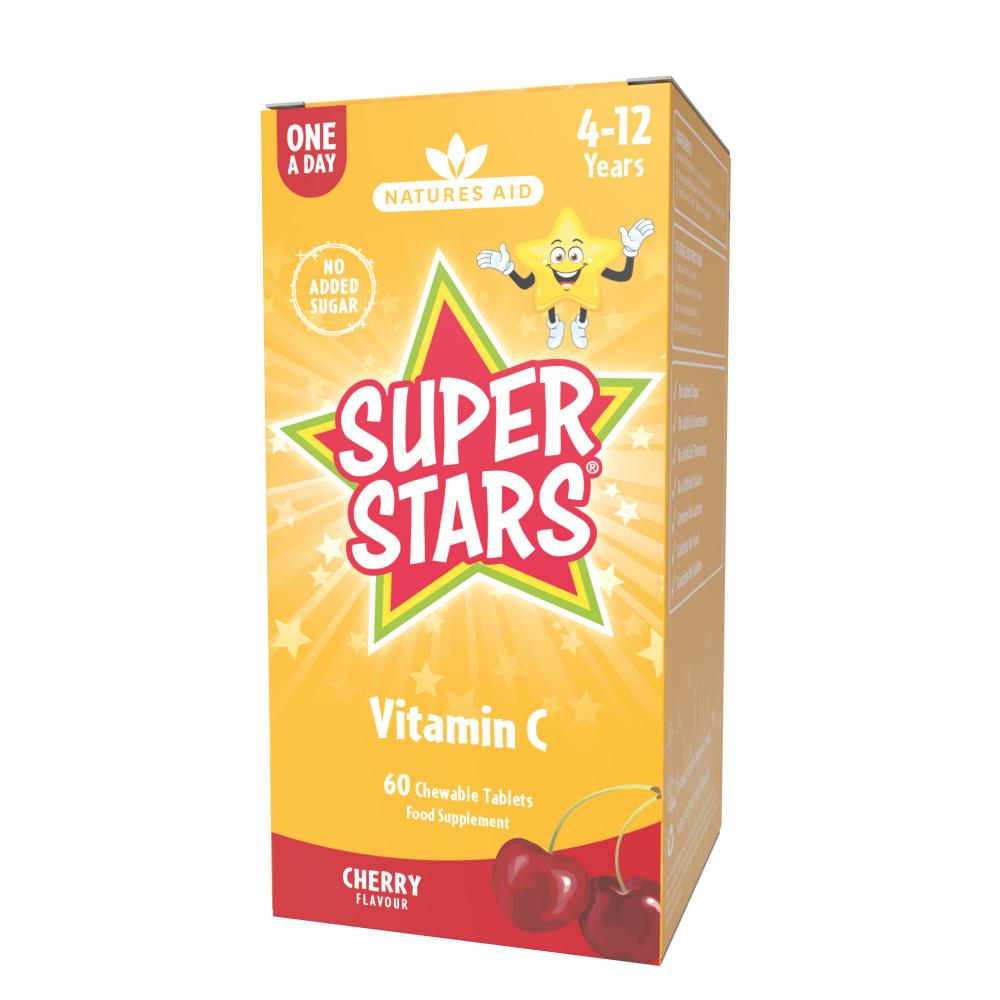 Natures Aid Super Stars Vitamin C Cherry Flavour 60's
