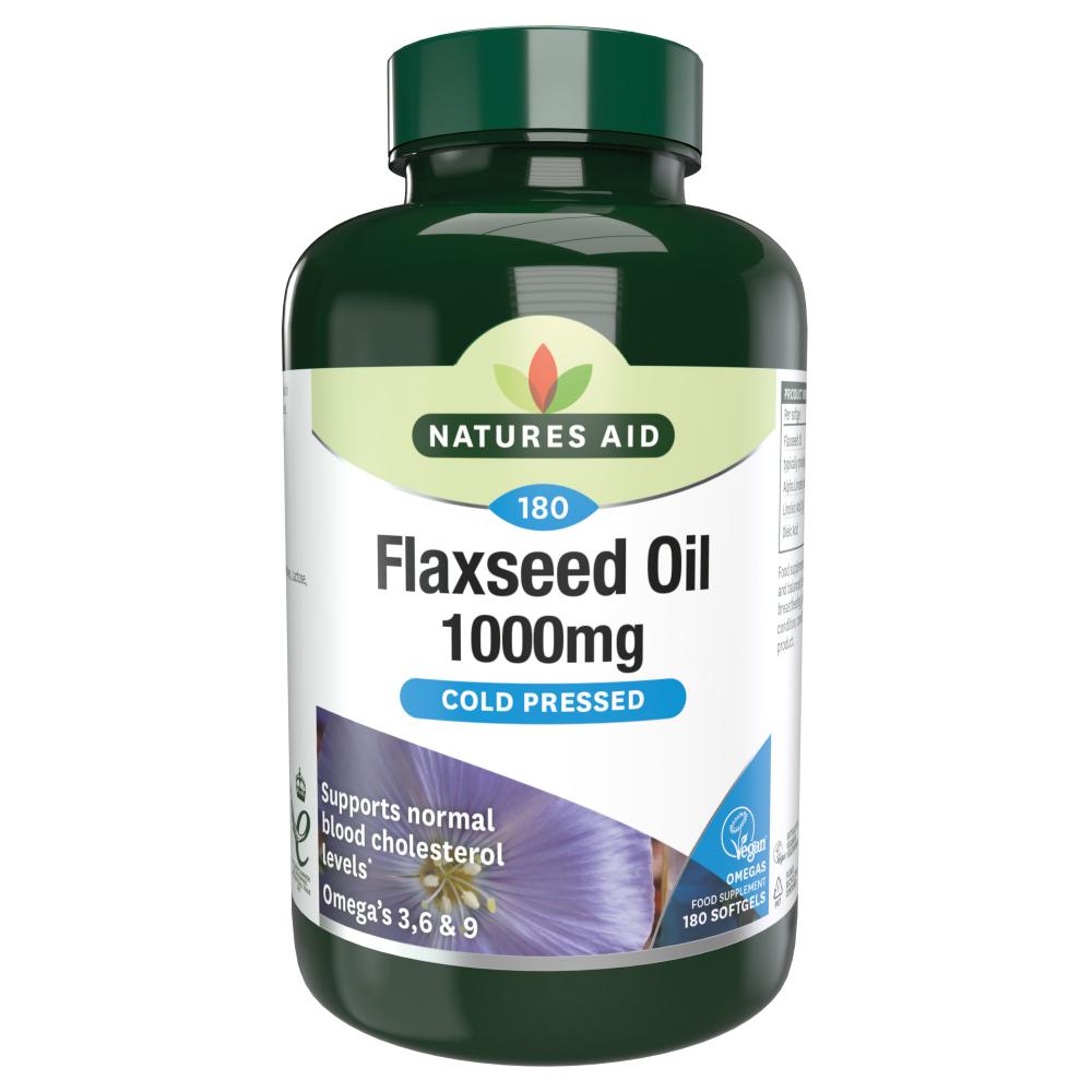 Natures Aid Flaxseed Oil 1000mg (Cold Pressed) 180's