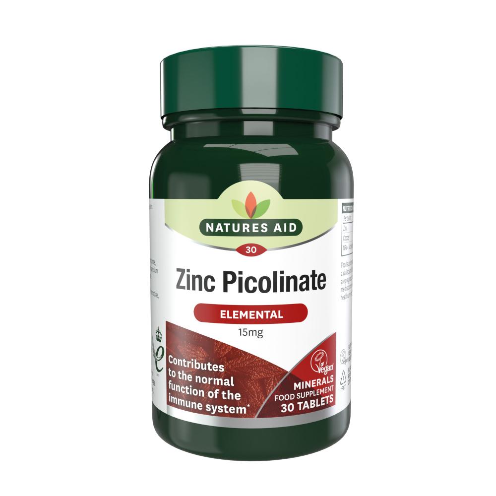 Natures Aid Zinc Picolinate (Elemental) 15mg 30's