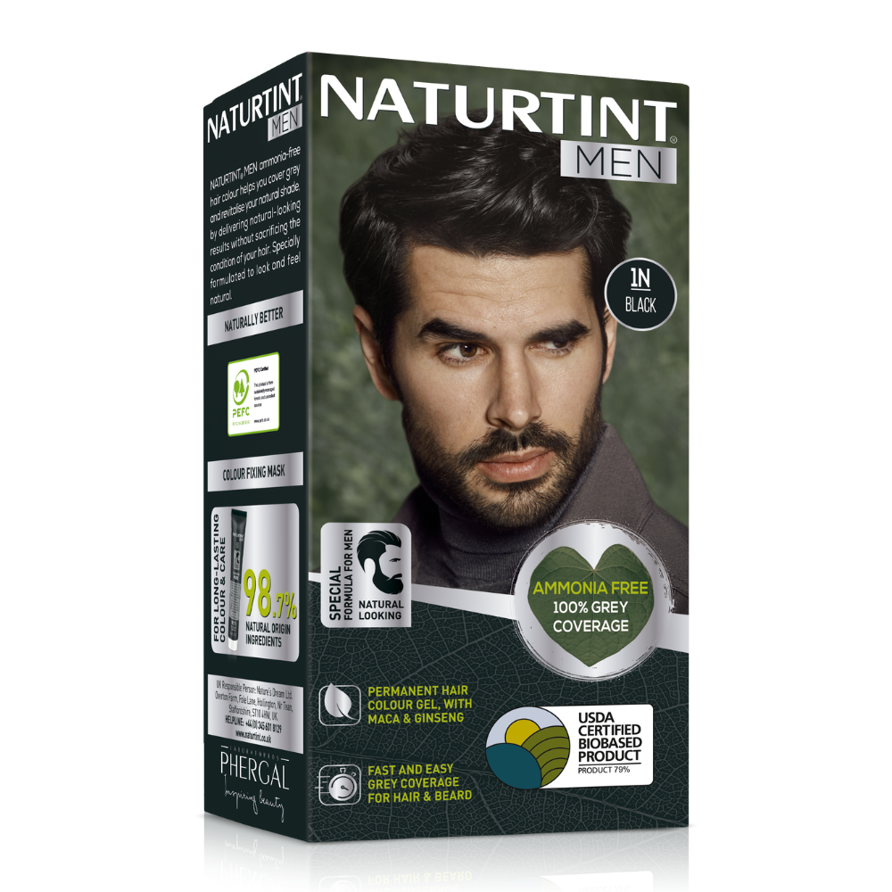 Naturtint MEN 1N Black Permanent Hair Colour Gel