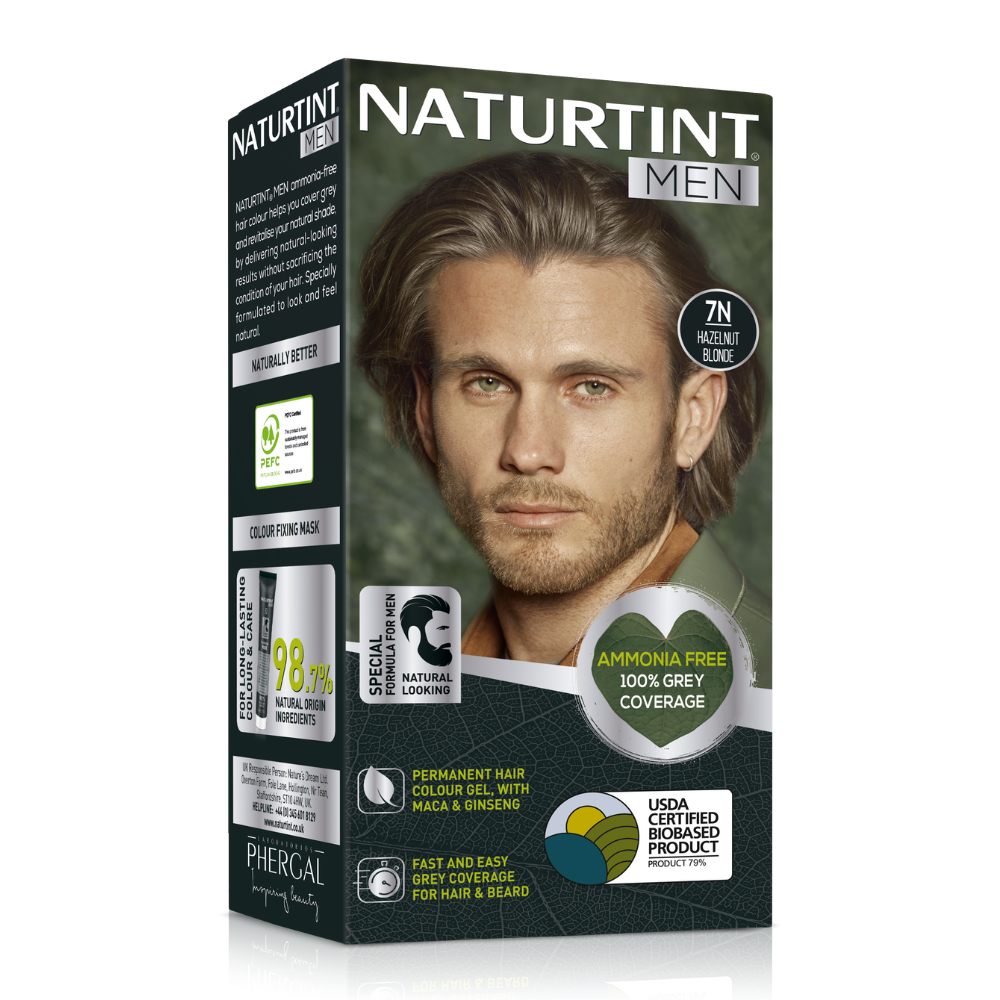 Naturtint MEN 7N Hazelnut Blonde Permanent Hair Colour Gel