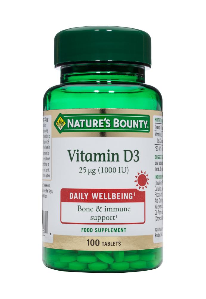 Nature's Bounty Vitamin D3 25ug 1000iu 100's