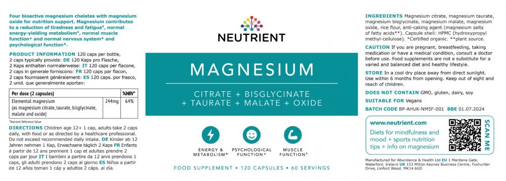 Neutrient Magnesium 120's