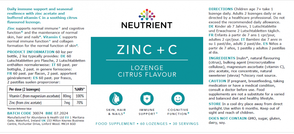 Neutrient Zinc + C 60's