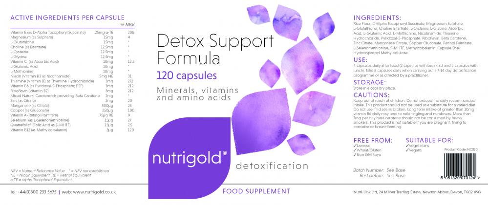 Nutrigold Detox Support Formula 120's