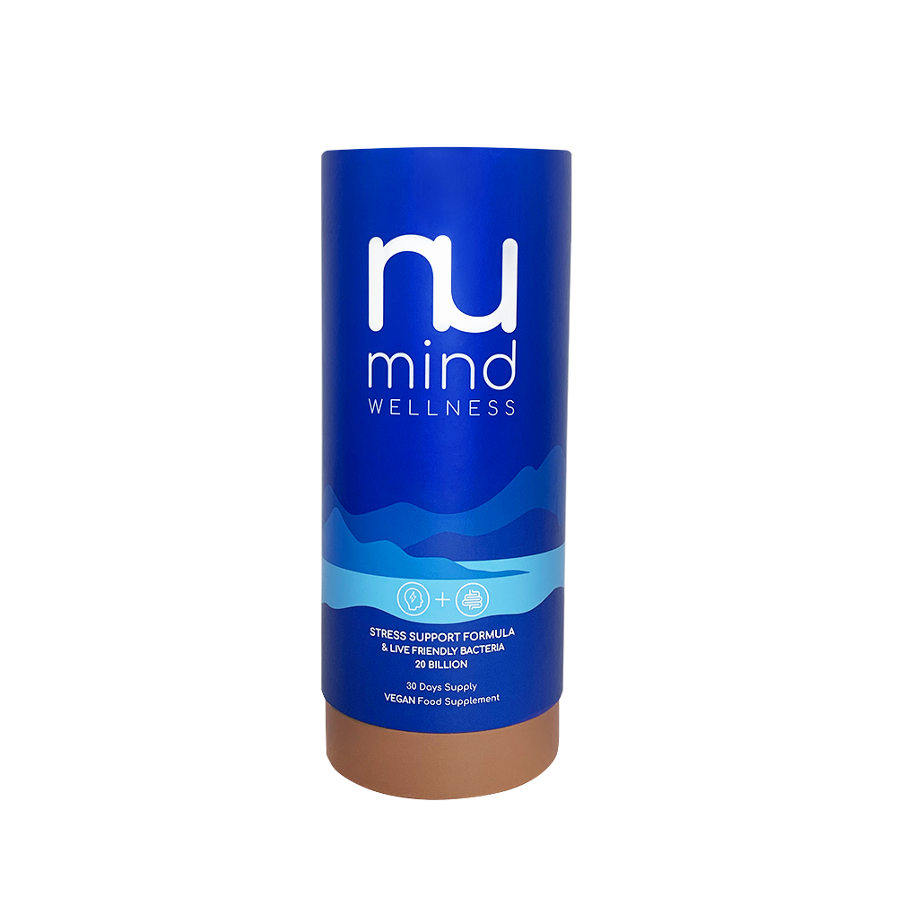 Nu Mind Wellness Stress Support Formula & Live Friendly Bacteria 30 Days Supply (DARK BLUE)