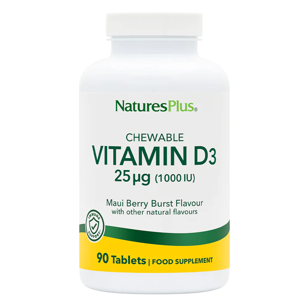 Nature's Plus Chewable Vitamin D3 25ug (1000 IU) 90's