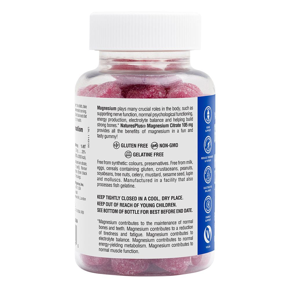 Nature's Plus Gummies Magnesium Citrate 105mg Raspberry 75's
