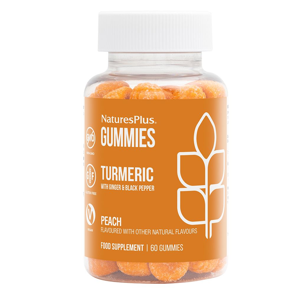 NaturesPlus Gummies Turmeric with Ginger & Black Pepper Peach 60's