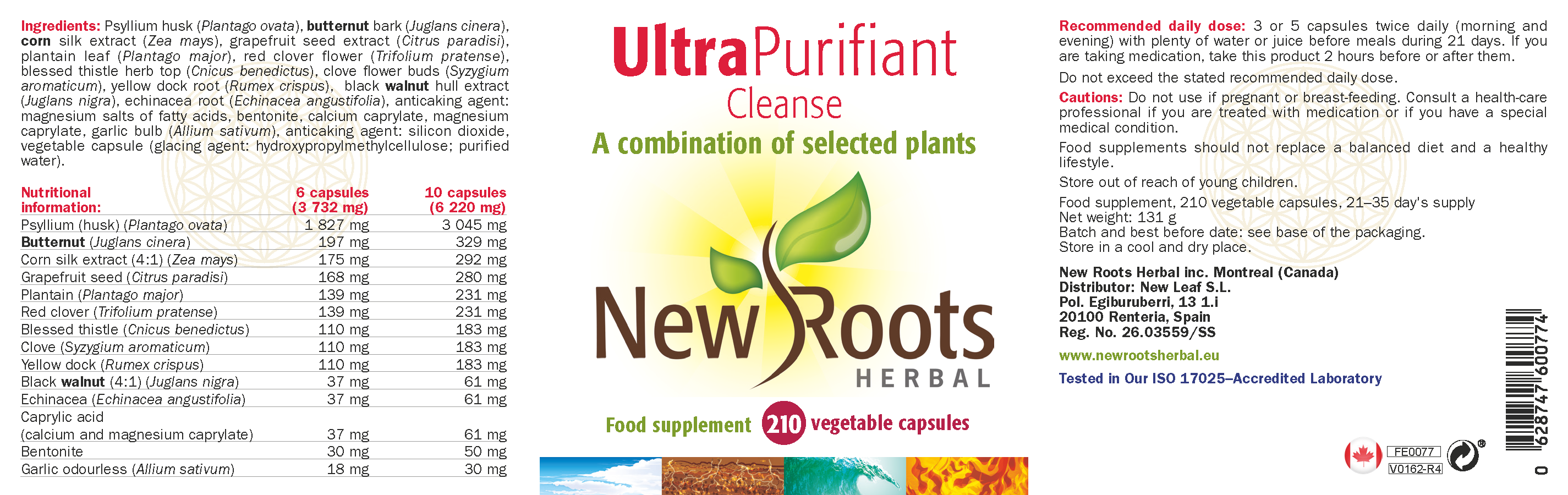 New Roots Herbal Ultra Purifiant Cleanse 210's