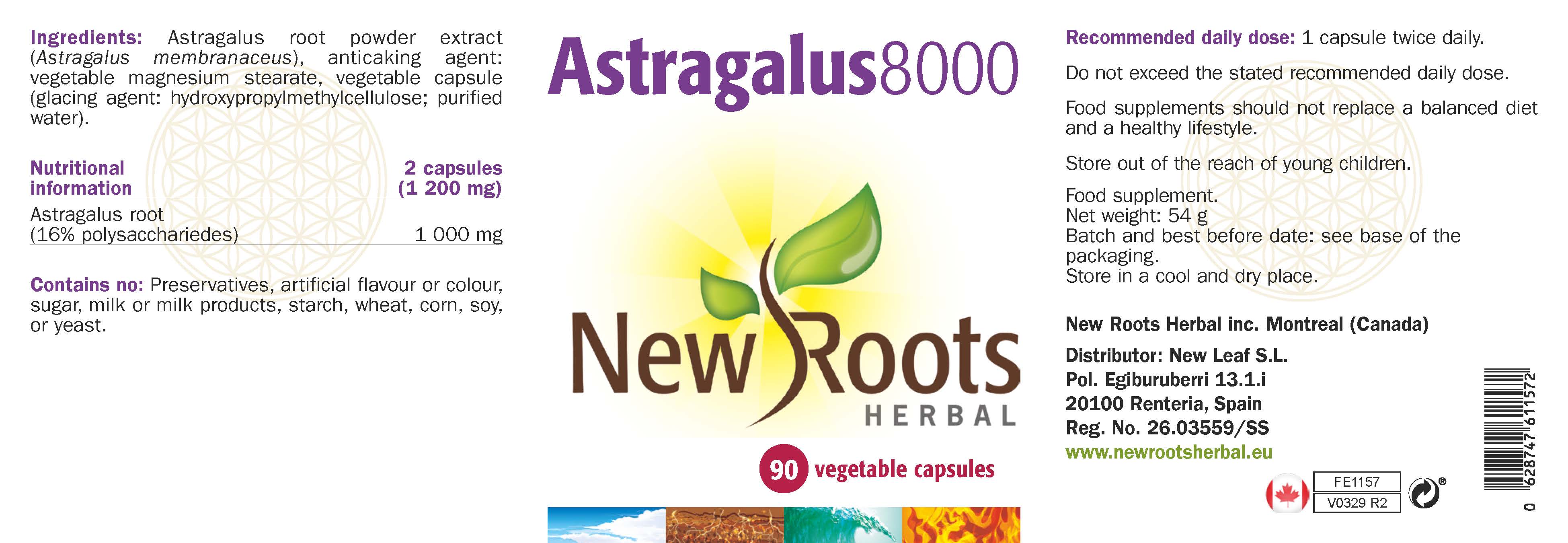 New Roots Herbal Astragalus 8000 90's