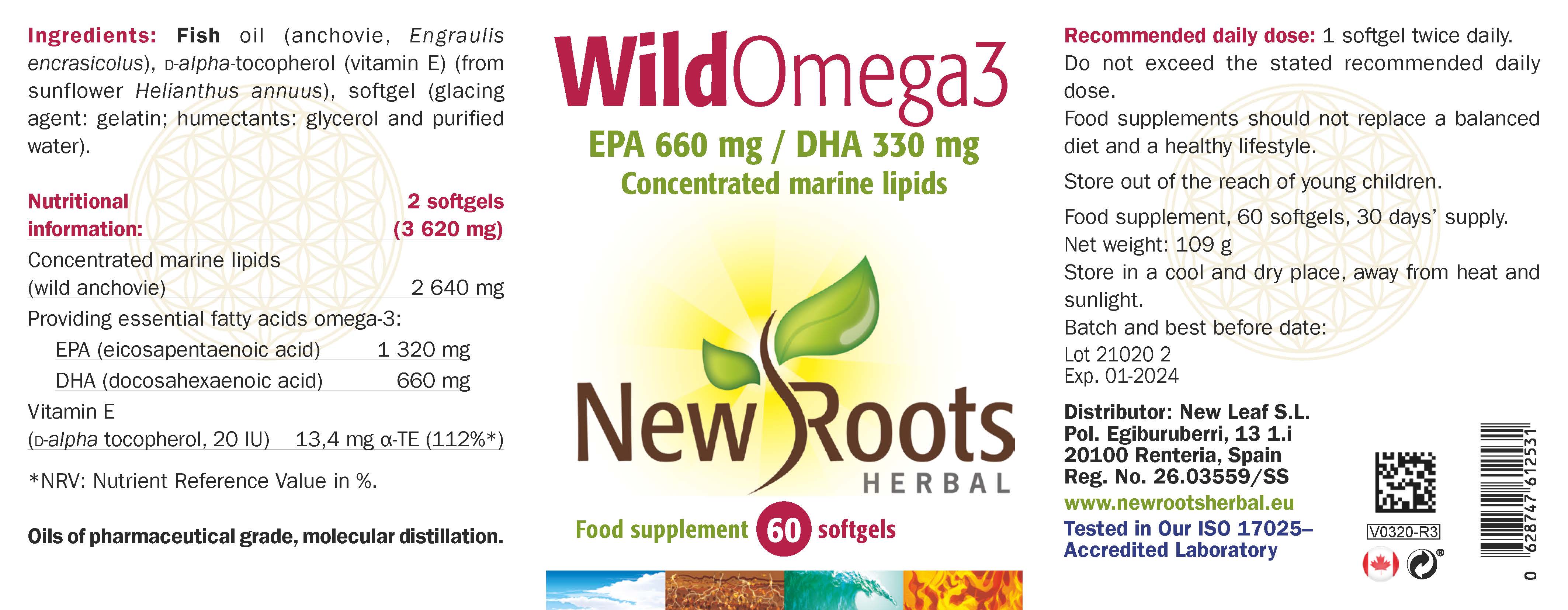 New Roots Herbal Wild Omega-3 60's