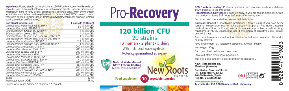 New Roots Herbal Pro-Recovery 30's
