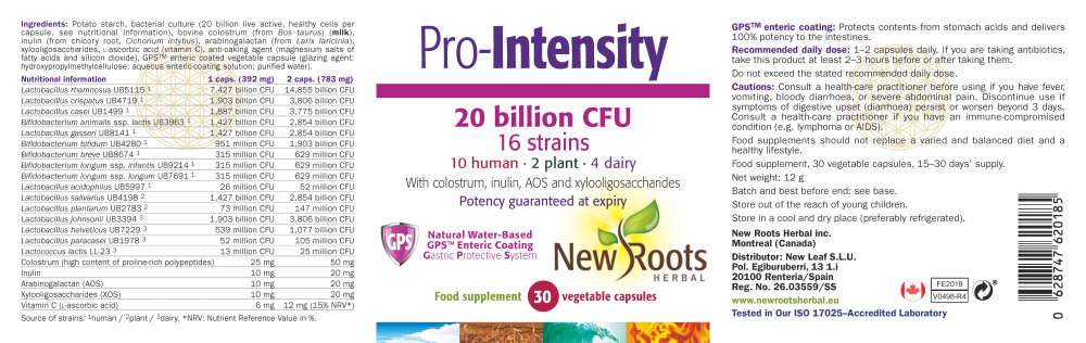 New Roots Herbal Pro-Intensity 30's