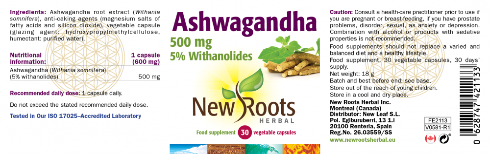 New Roots Herbal Ashwagandha 30's