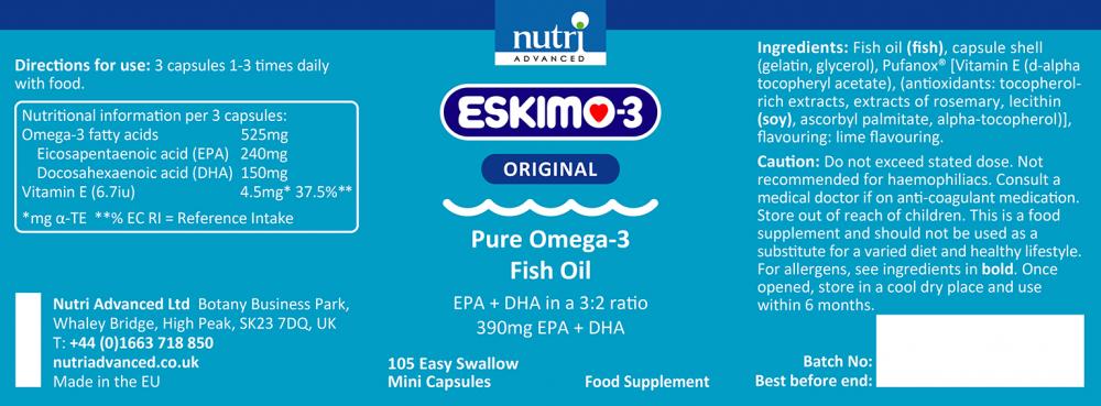 Nutri Advanced Eskimo-3 Capsules 105's