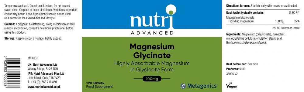 Nutri Advanced Magnesium Glycinate 120s