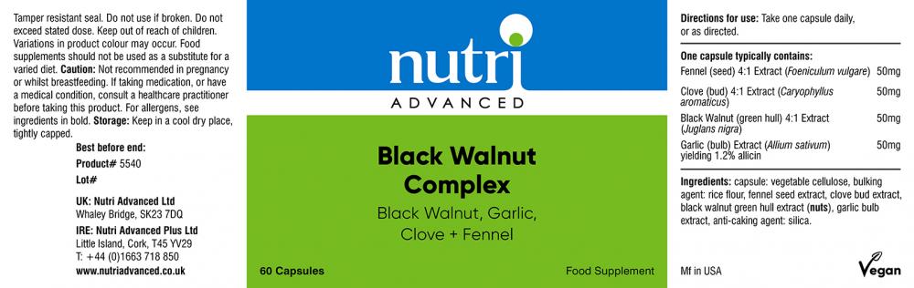 Nutri Advanced Black Walnut Complex 60's
