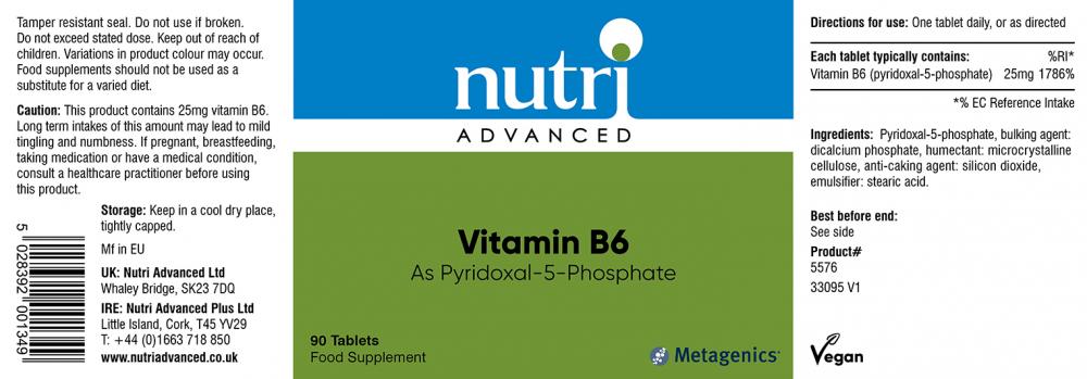 Nutri Advanced Vitamin B6 90's