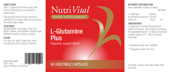 Nutrivital L-Glutamine Plus 90's