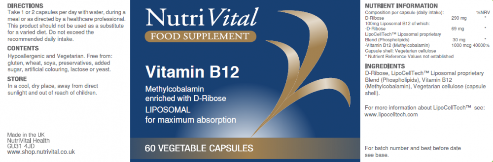 Nutrivital Vitamin B12 Liposomal 60's