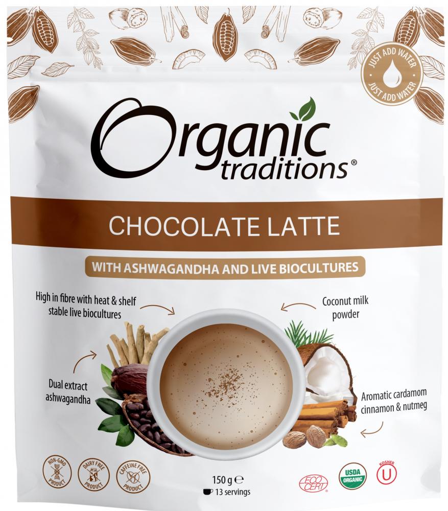 Organic Traditions Chocolate Latte 150g