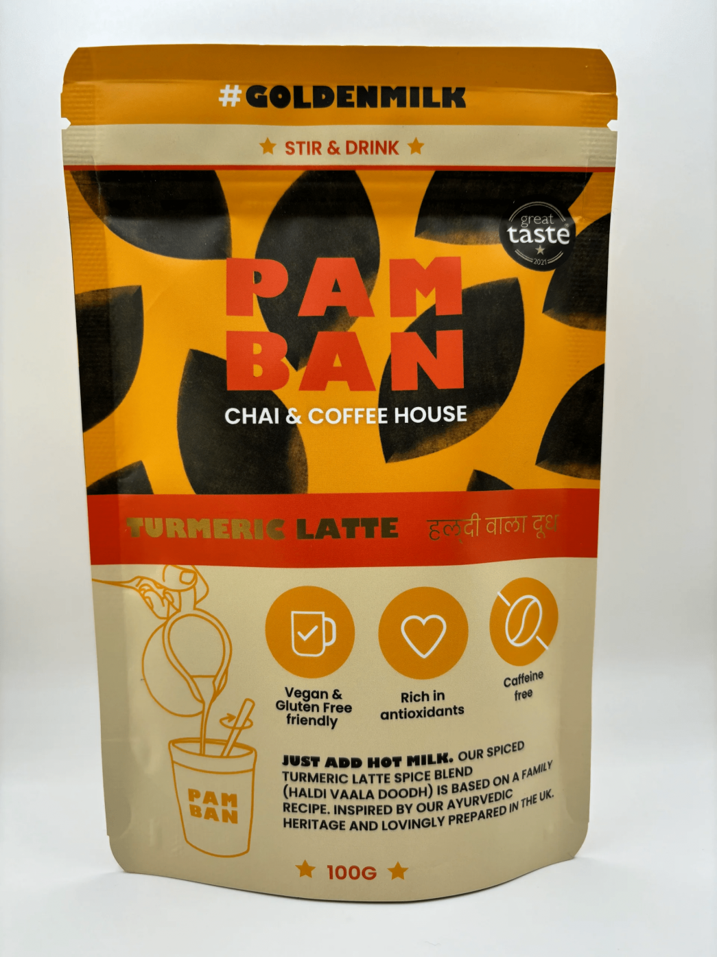 Pamban Chai & Coffee House Stir & Drink Turmeric Latte 100g