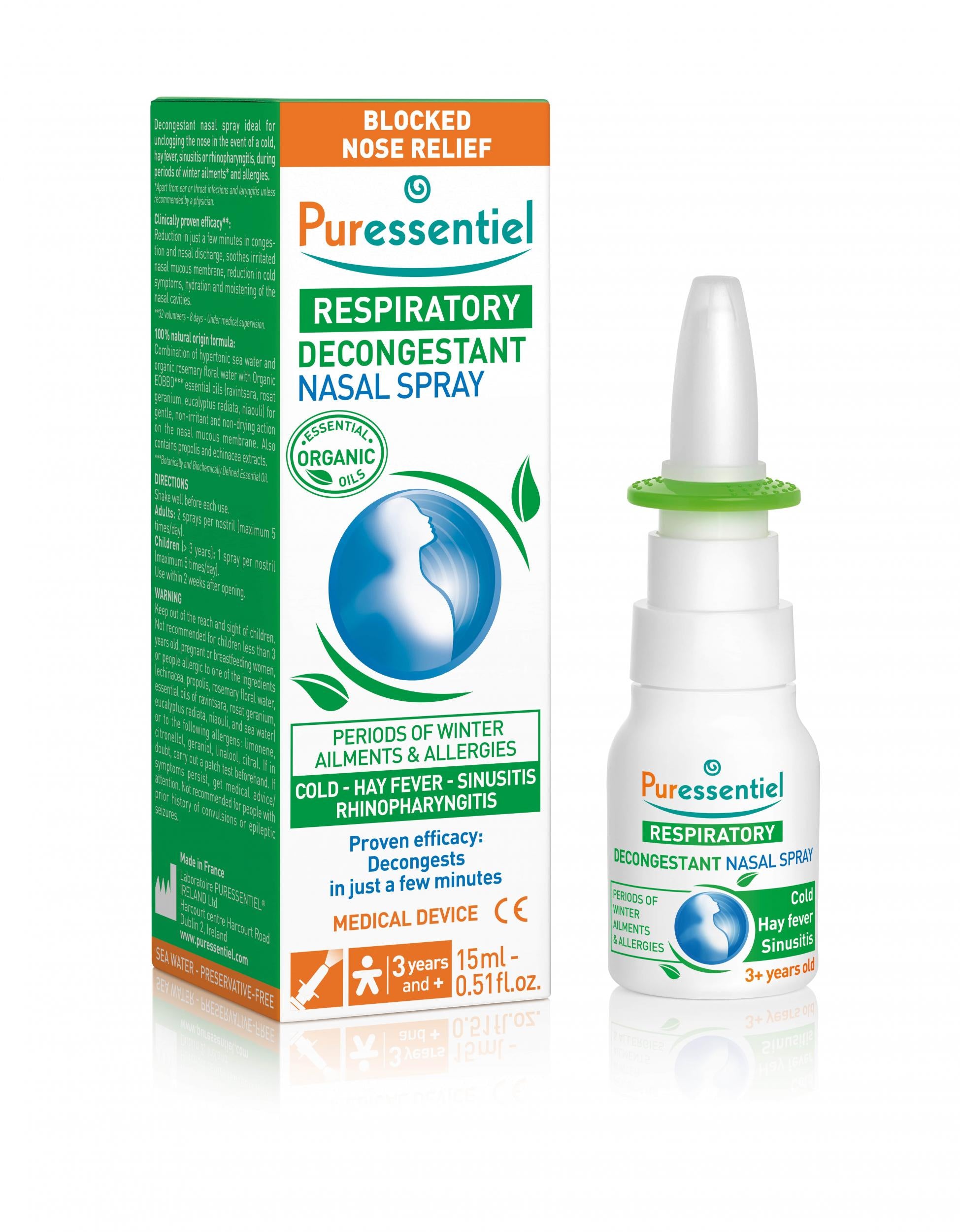 Puressentiel Respiratory Decongestant Nasal Spray 15ml